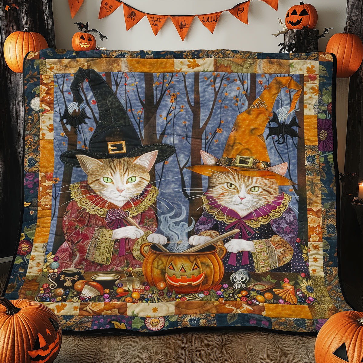 Witch Cat Dinner WM1408007CL Quilt