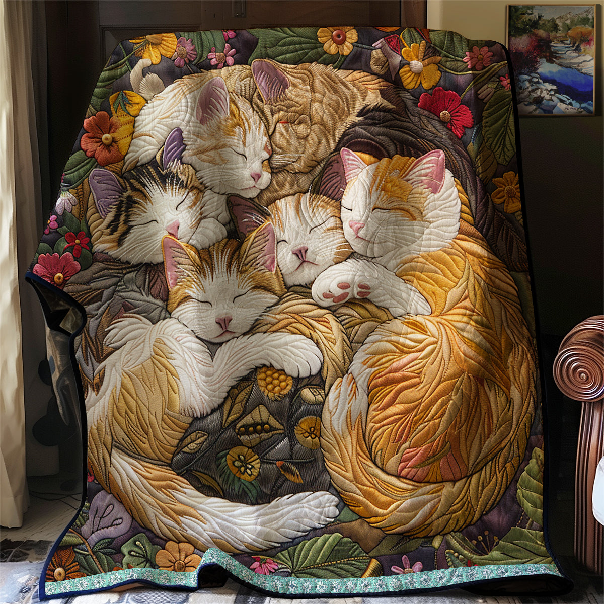 Cozy Cats Sleeping WG3008002CL Quilt