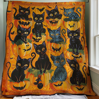 Black Halloween Cat WM2507001CL Quilt