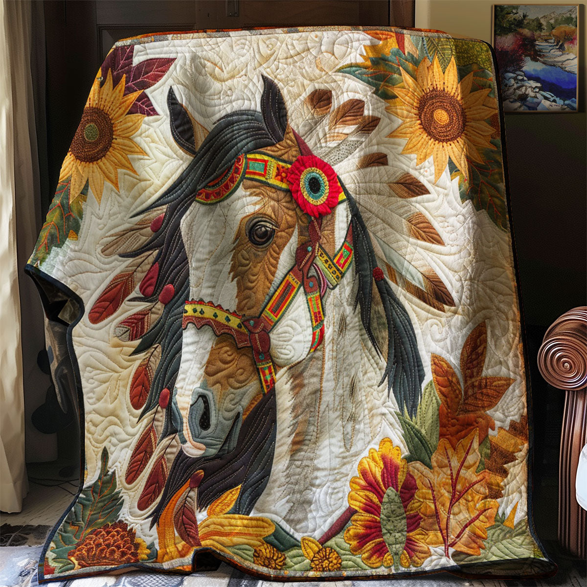 Native Brown Horse WM2607001CL Quilt