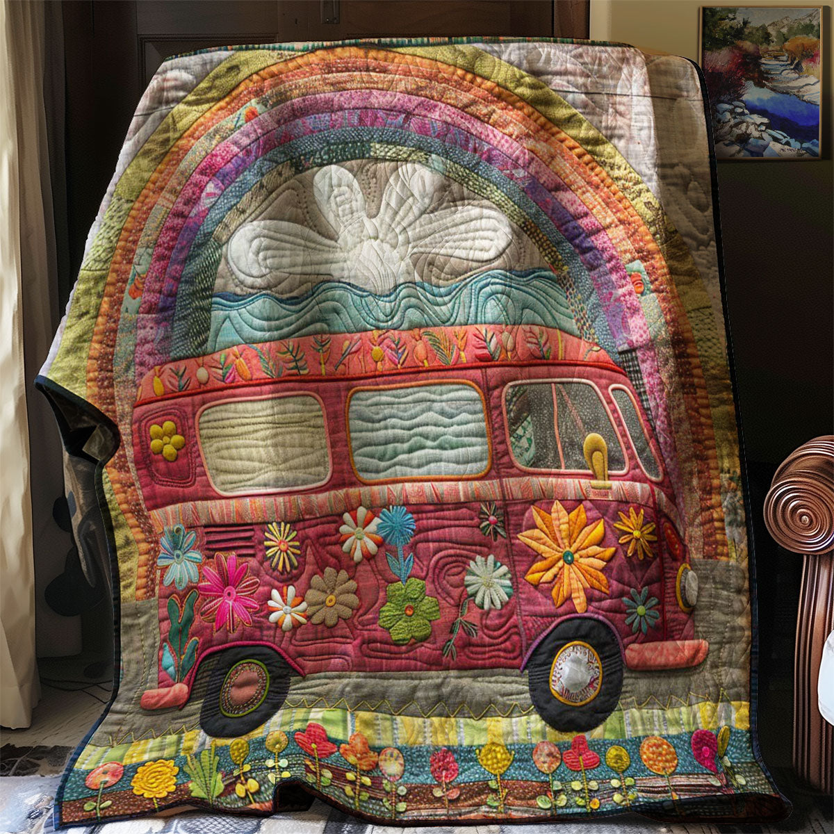 Rainbow Camper Van WM2707001CL Quilt – Cozzyhomes