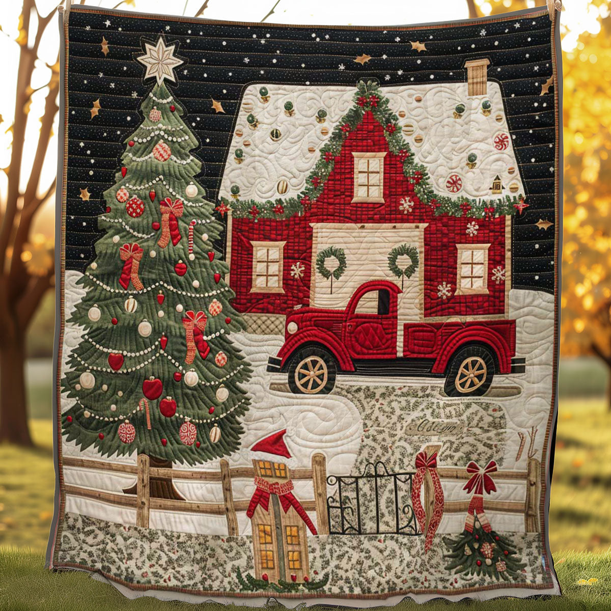 Vintage Christmas Truck WP2907041CL Quilt