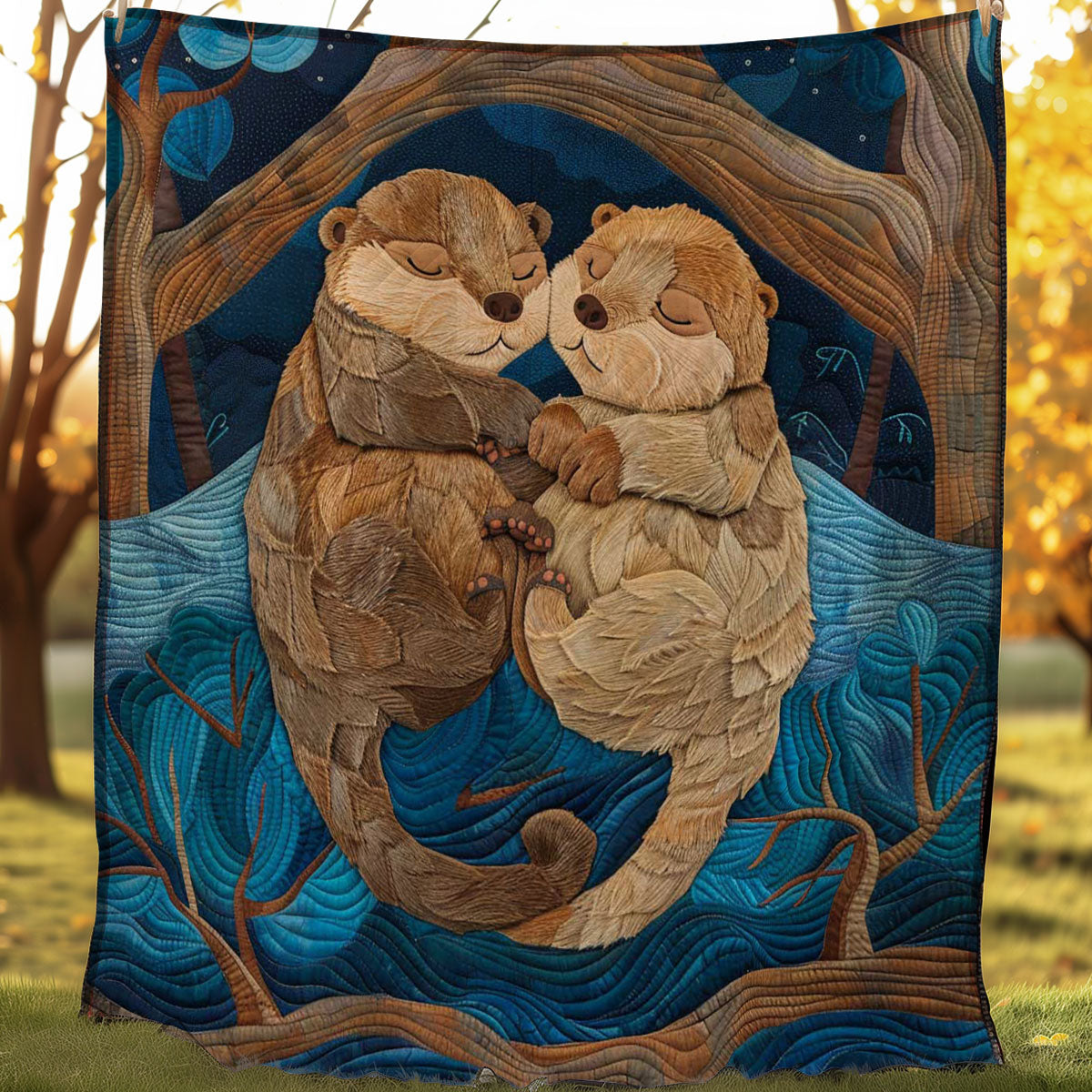 Cute Sleeping Otters WP2907009CL Quilt