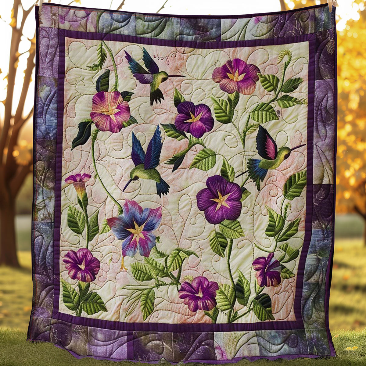 Flying Humming Birds WP2907043CL Quilt