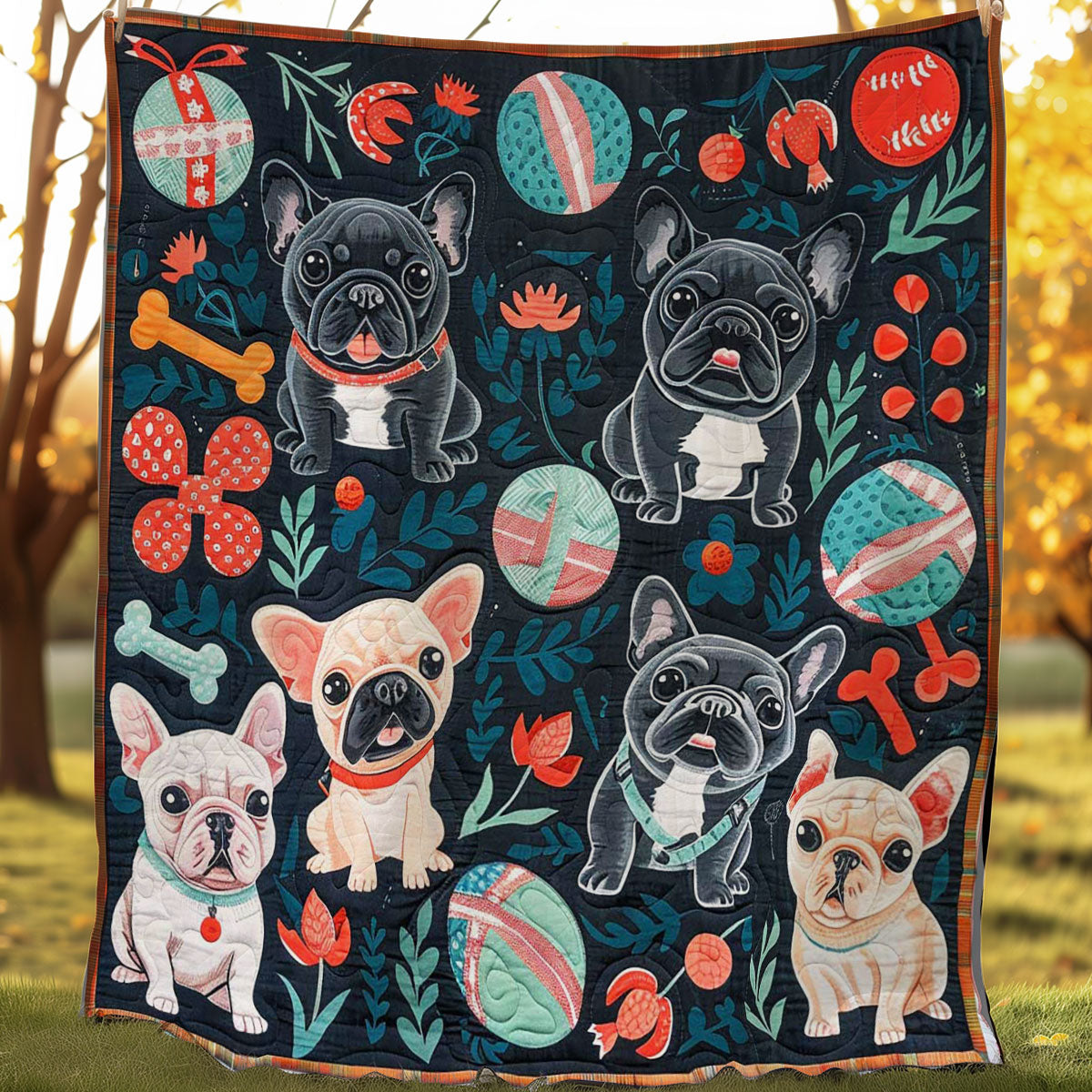 Funny French Bulldogs WP2907020CL Quilt