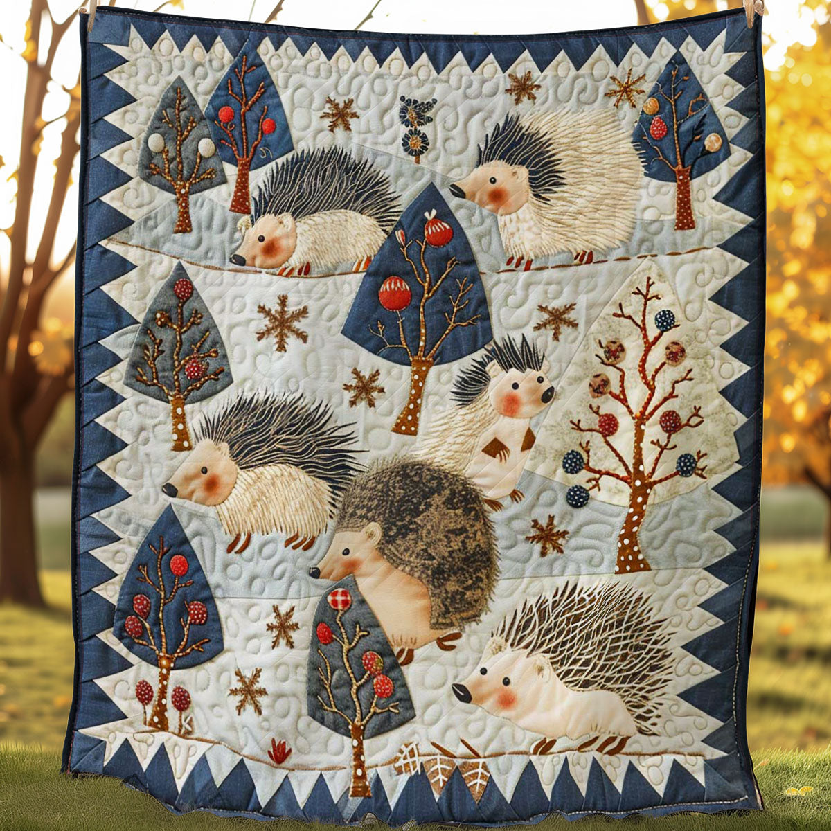 Hedgehogs Christmas Tree WP2907004CL Quilt