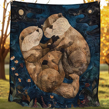 Hugging Otters Night WP2907010CL Quilt