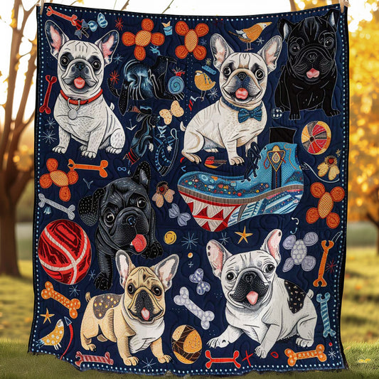 Playing French Bulldogs WP2907021CL Quilt