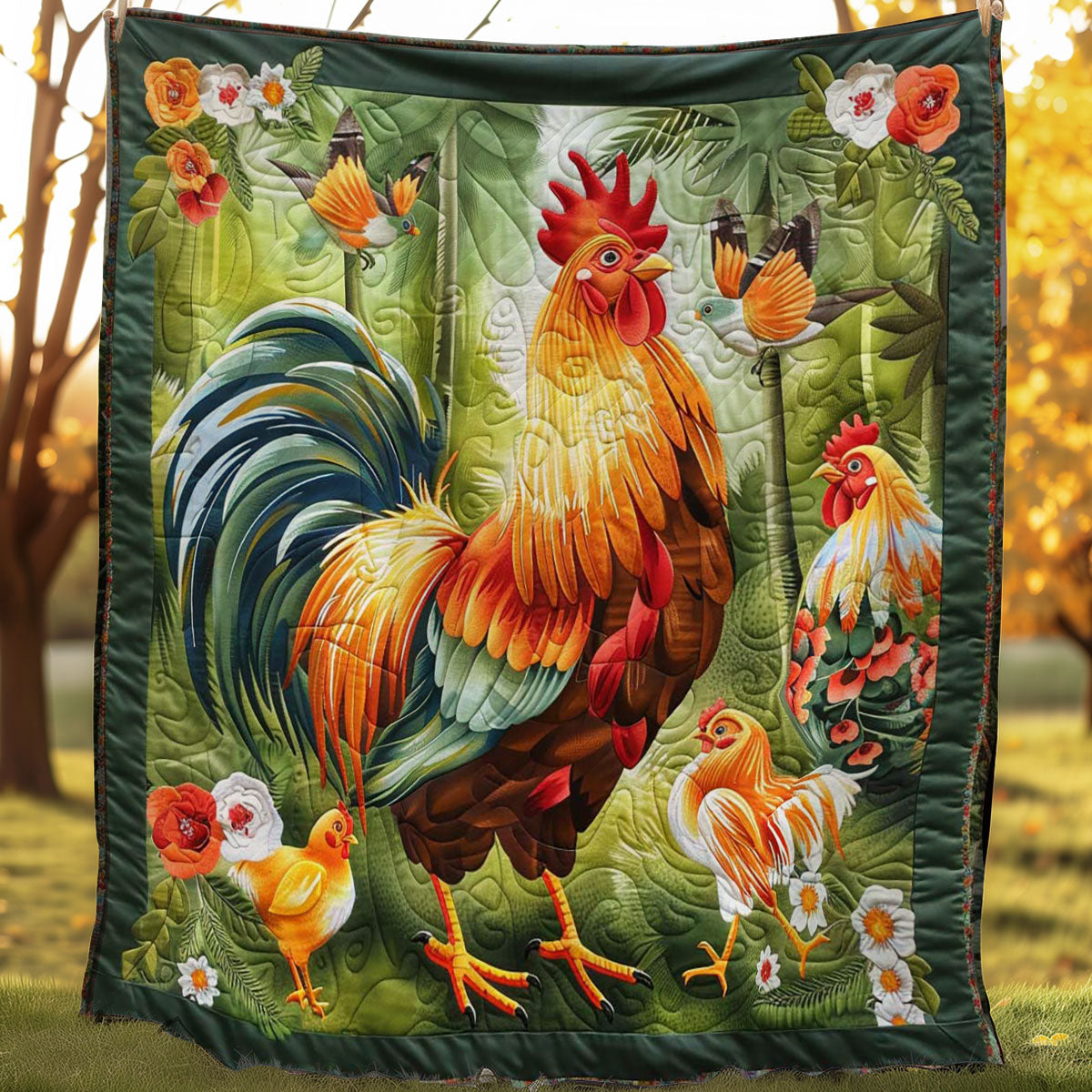 Rooster's Family Farm WP2907007CL Quilt