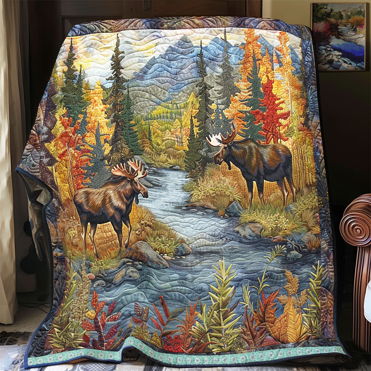 Alces alces By The Riverbank WN1709001CL Quilt