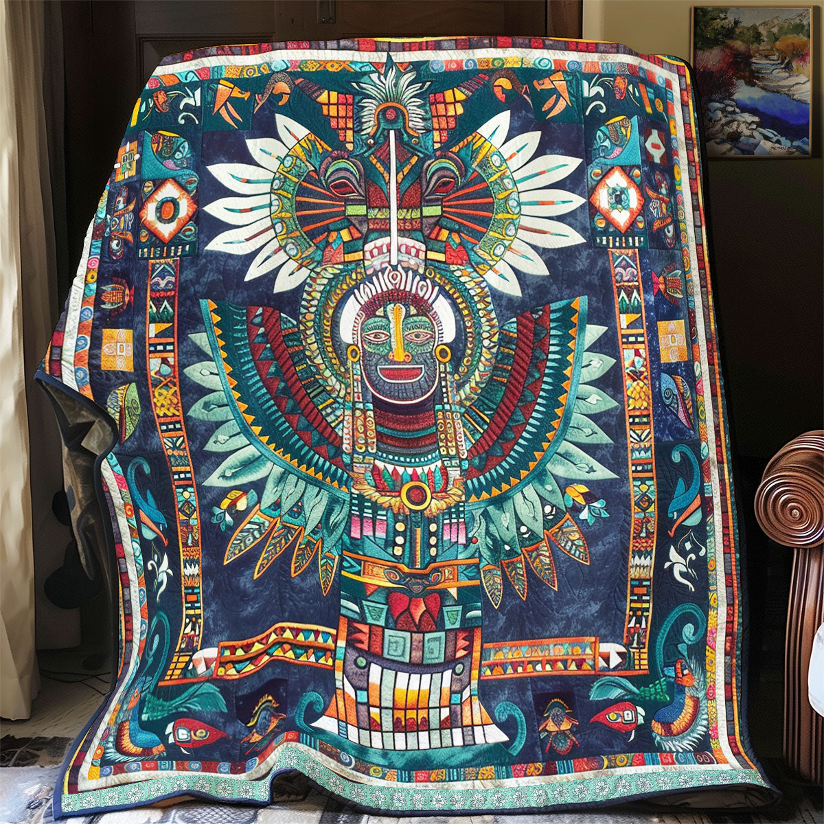 Aztec Mystic Feathered Deity WN1709060CL Quilt