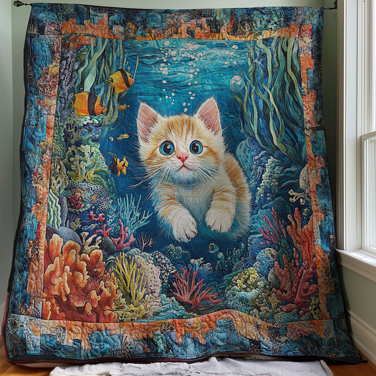 Baby Cat In Ocean WM0308007CL Quilt