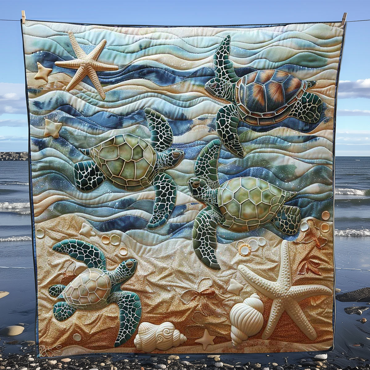 Beachside Turtle Refuge WN1408108CL Quilt