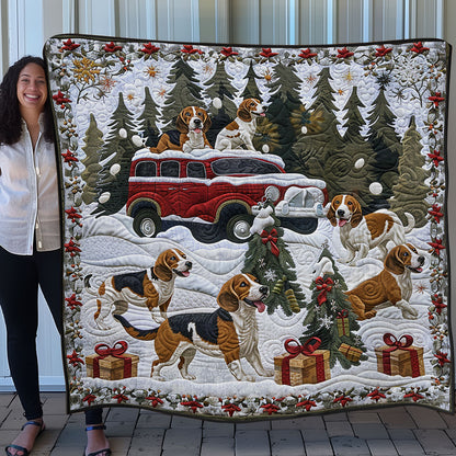 Beagles And Red Truck SR1508019CL Quilt