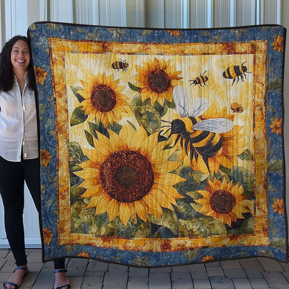 Bees And Sunflowers WN0208004CL Quilt