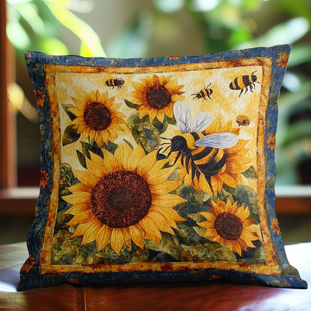 Bees And Sunflowers WN0208052CL Quilt Pillow Case