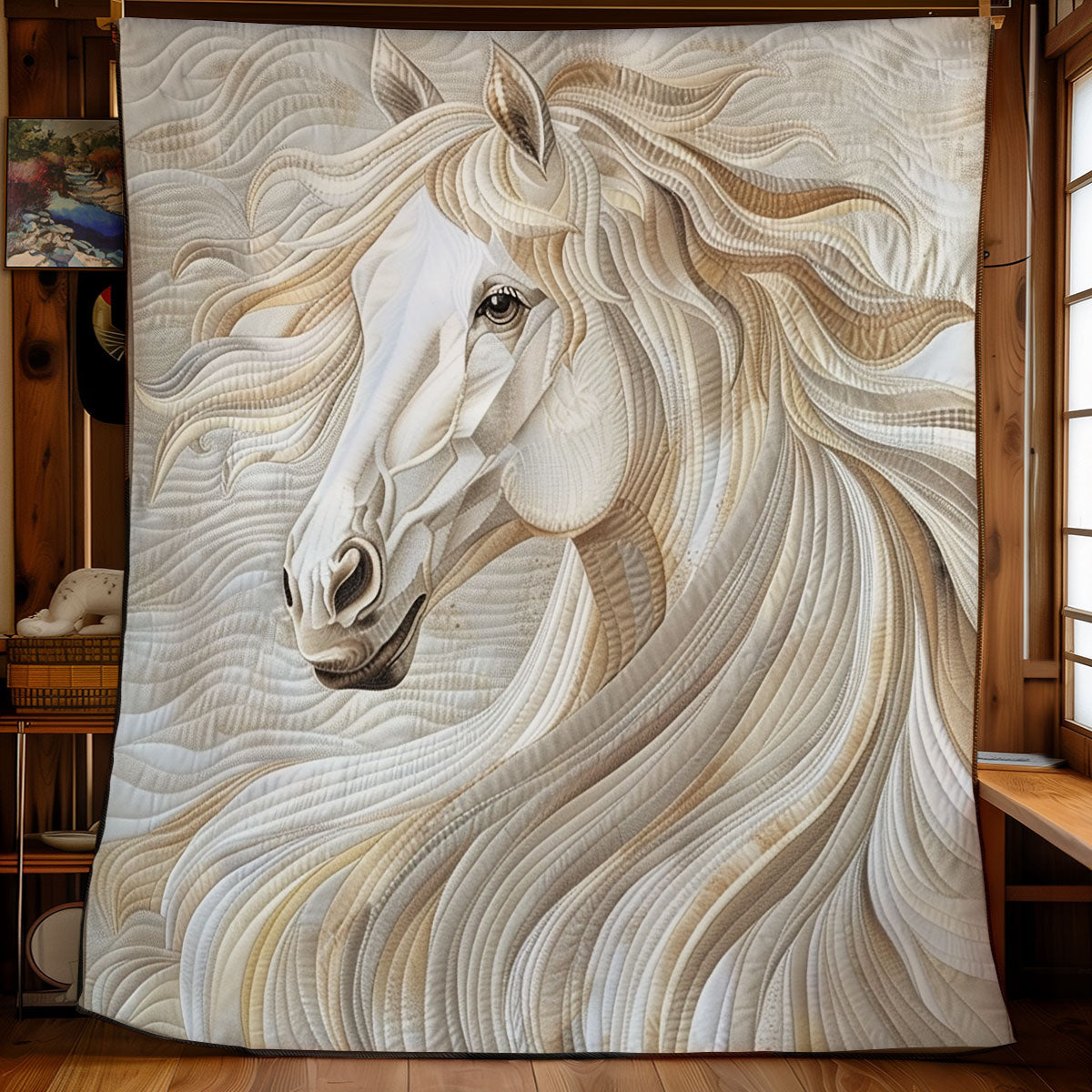 Beige Horse WM2008030CL Quilt