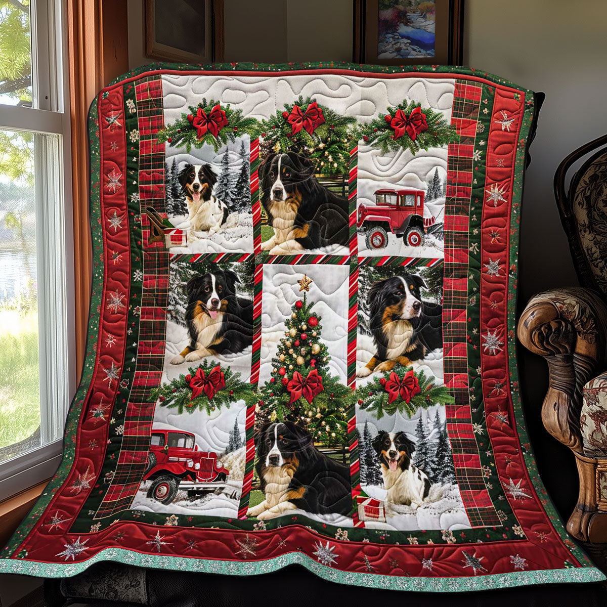 Bernese Mountain Christmas Adventure WN3008005CL Quilt