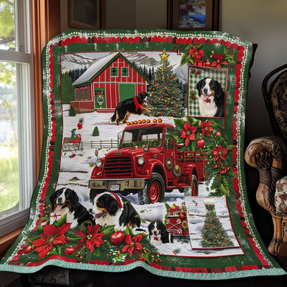 Bernese Mountain Festive Truck WN3008010CL Quilt