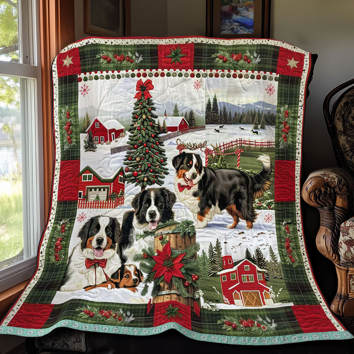 Bernese Mountain Holiday Cheer WN3008009CL Quilt