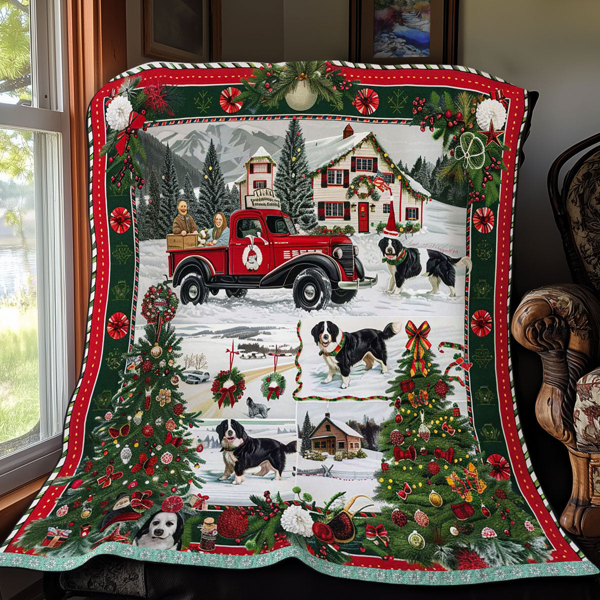 Bernese Mountain Noel WN3008032CL Quilt