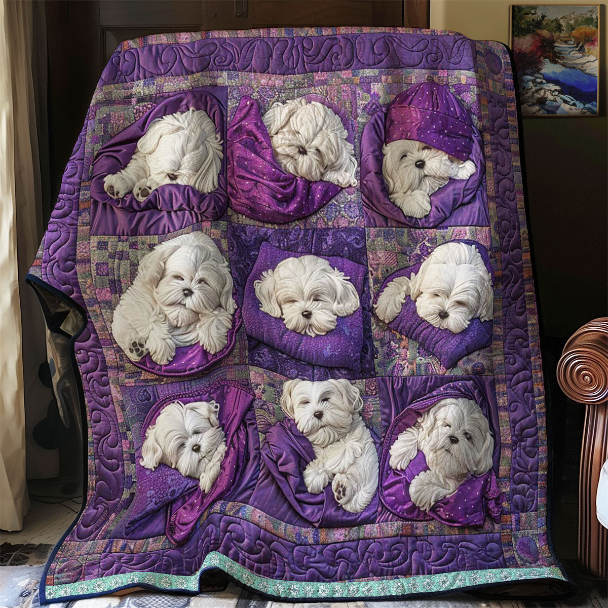 Bichon Frise Warm Slumber WN1209011CL Quilt