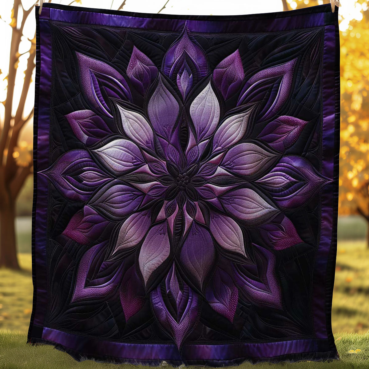 Blissful Purple Flower WN1508099CL Quilt