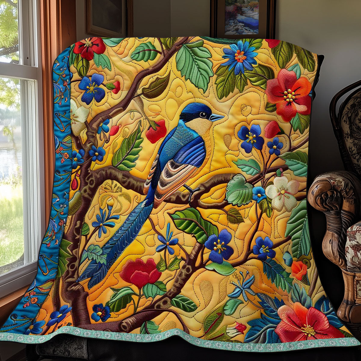 Blooming Bluebird WN0509039CL Quilt