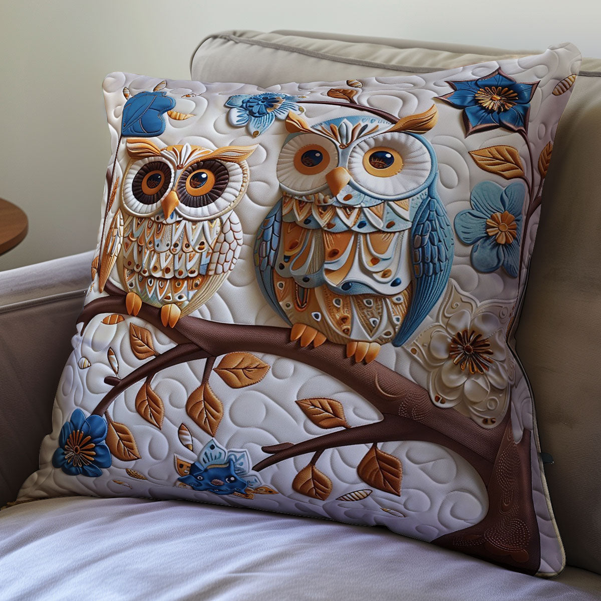 Blue Owls WM0508126CL Quilt Pillow Case