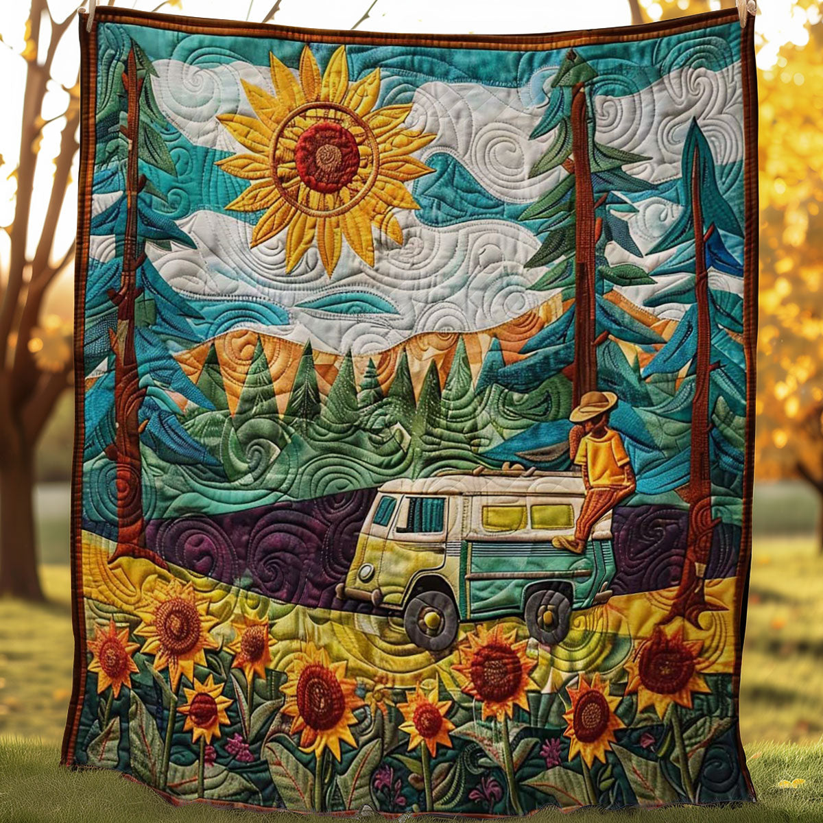 Camper’s Sunflower Retreat WN1008035CL Quilt