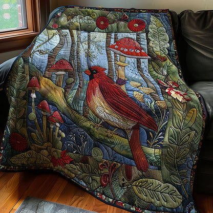 Cardinal And Mushroom WM2907001CL Quilt