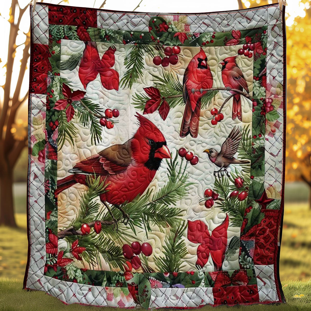 Cardinal's Christmas Joy WN1008076CL Quilt