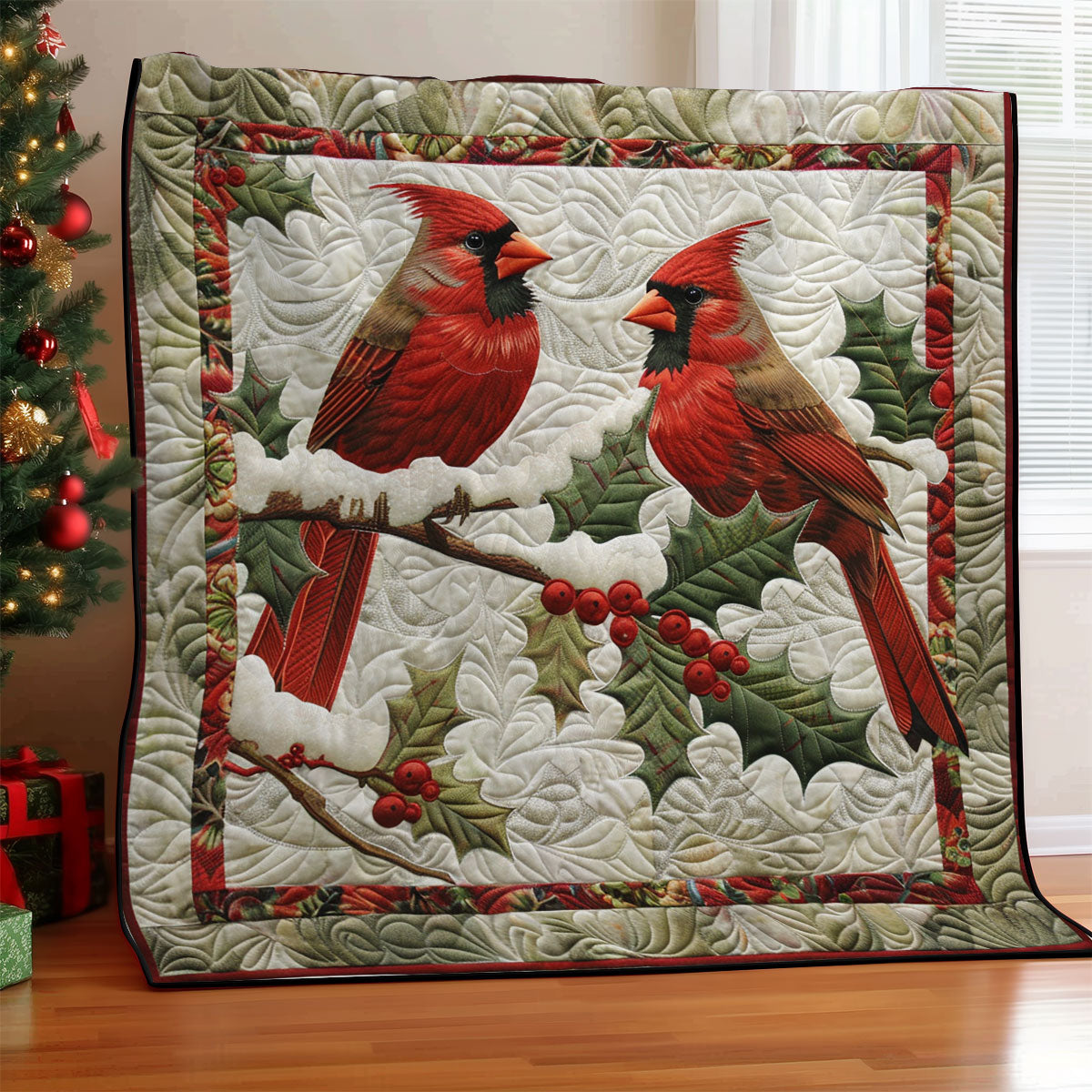 Cardinals With Floral SR2308008CL Quilt