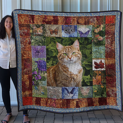 Cat And Flowers WN0608122CL Quilt