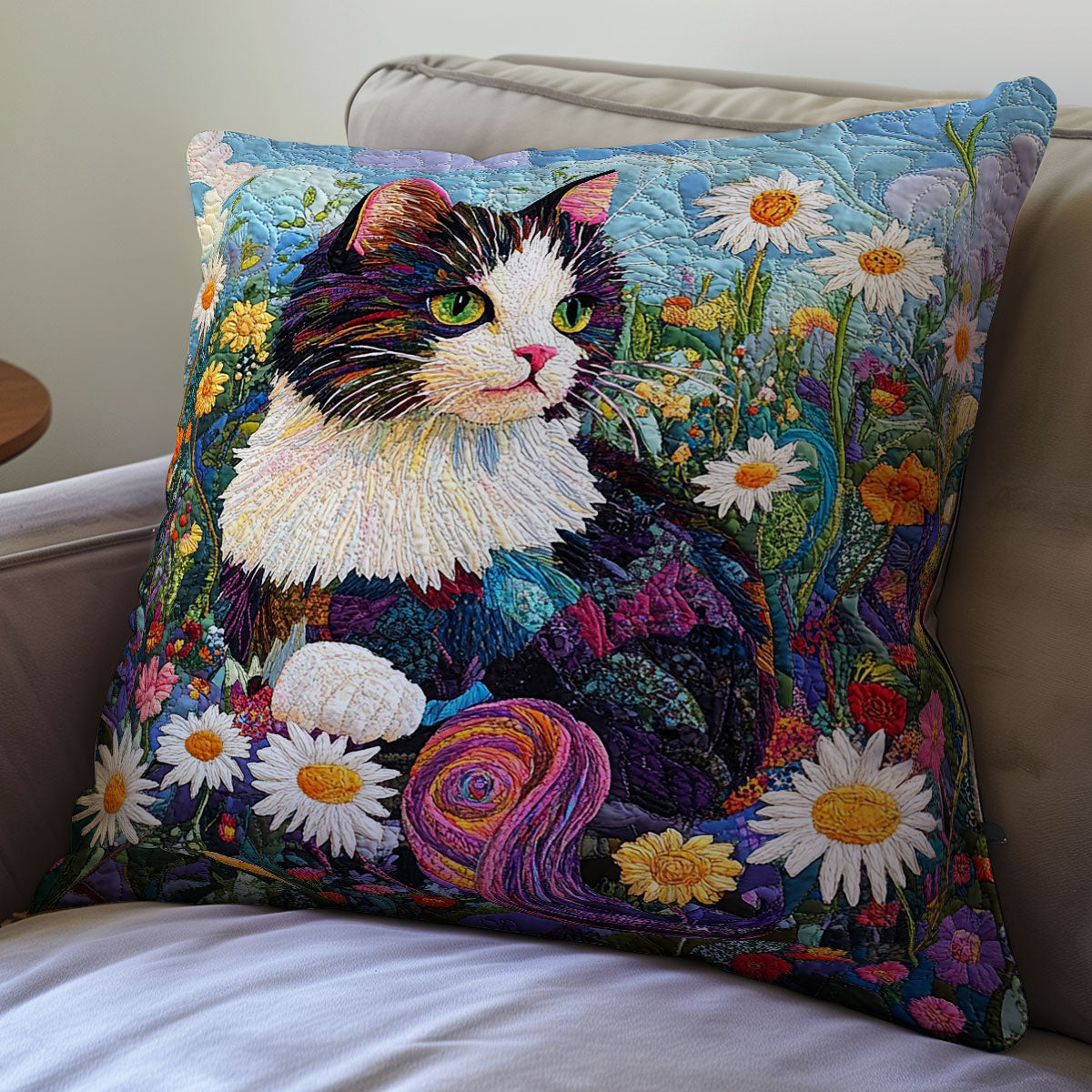 Cat In Garden WM0208152CL Quilt Pillow Case