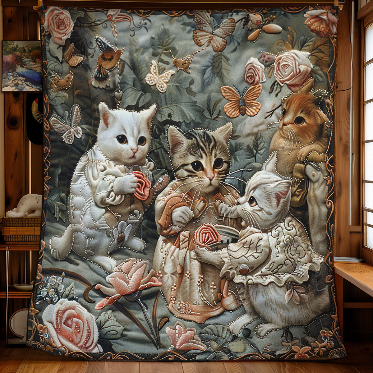 Cat Noble Family WM2908008CL Quilt