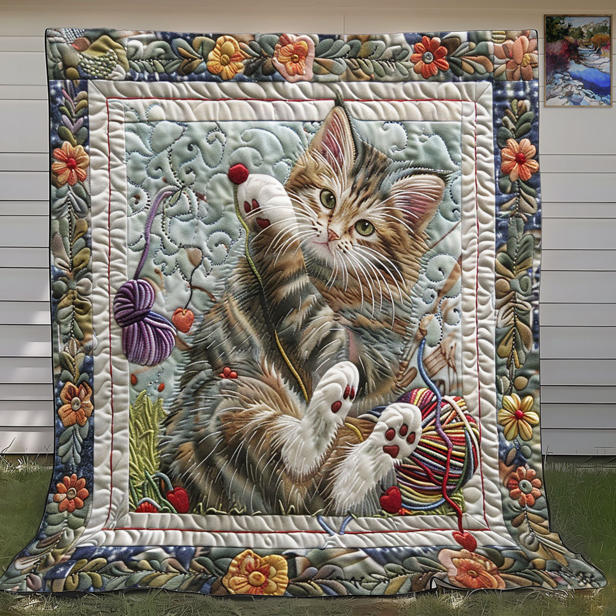 Cat Playing Yarn SR130814CL Quilt