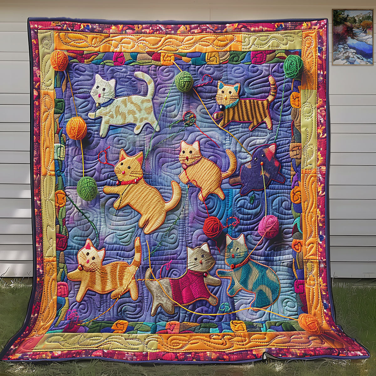 Cat With Yarn SR0908048CL Quilt