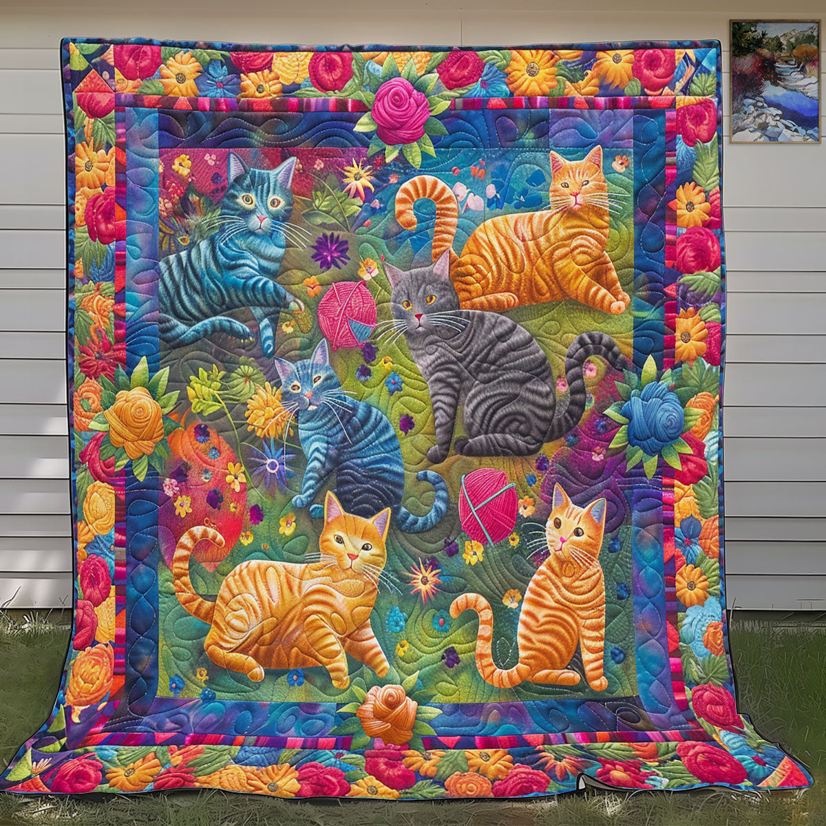 Cat With Yarn SR1308005CL Quilt