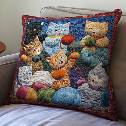 Cats And Yarns WM0508139CL Quilt Pillow Case