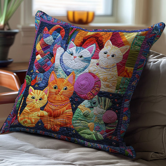 Cats And Yarns WM0608117CL Quilt Pillow Case