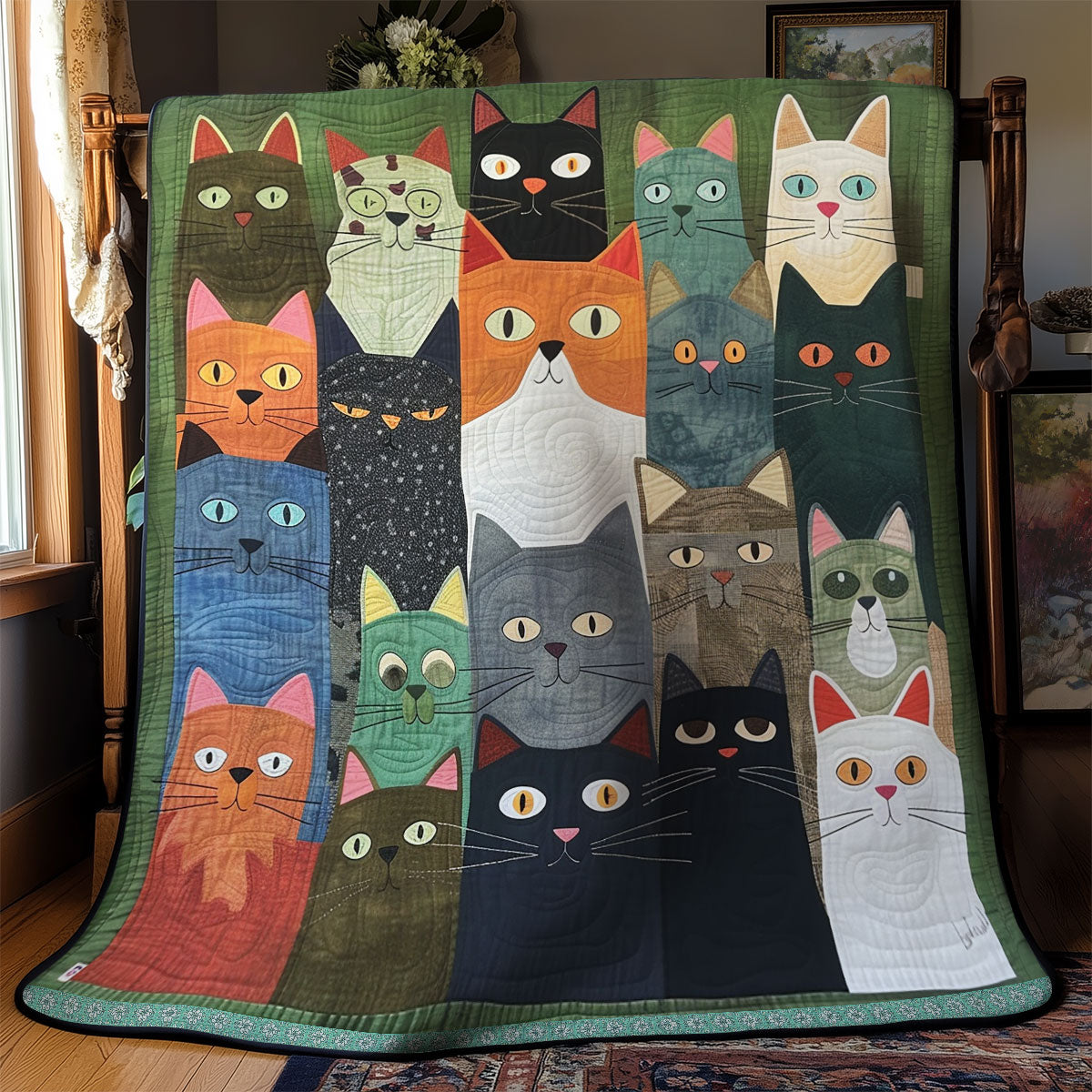 Cats' Bold Eyes WN0909087CL Quilt