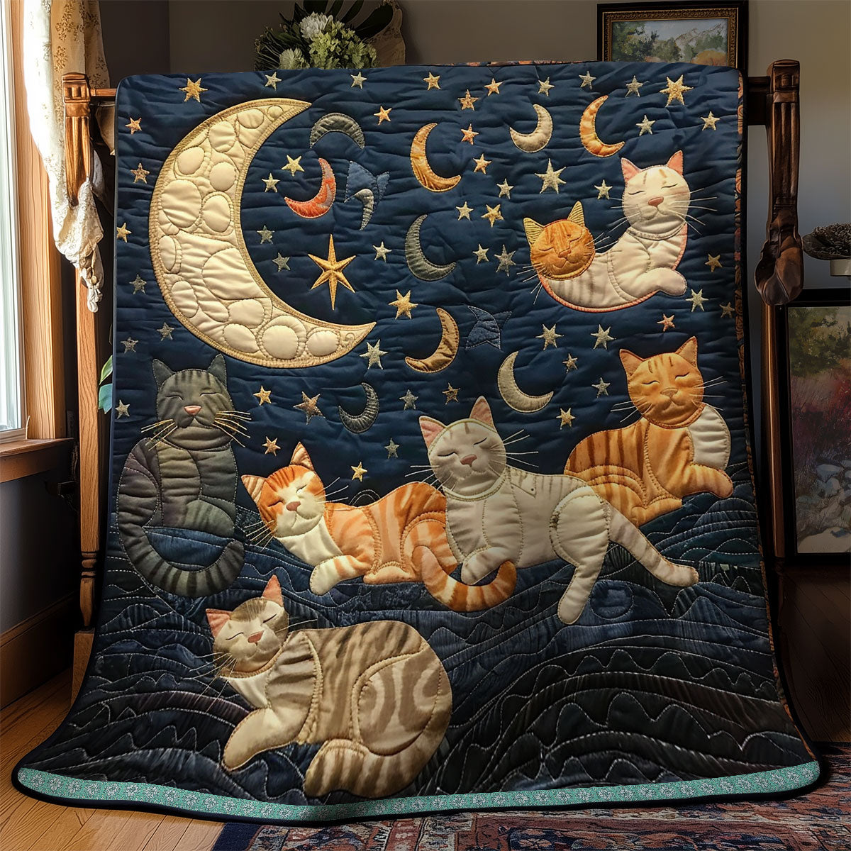 Cats’ Night Sky Dreams WN0909096CL Quilt