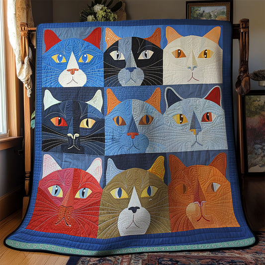 Cats' Sharp Gaze WN0909090CL Quilt