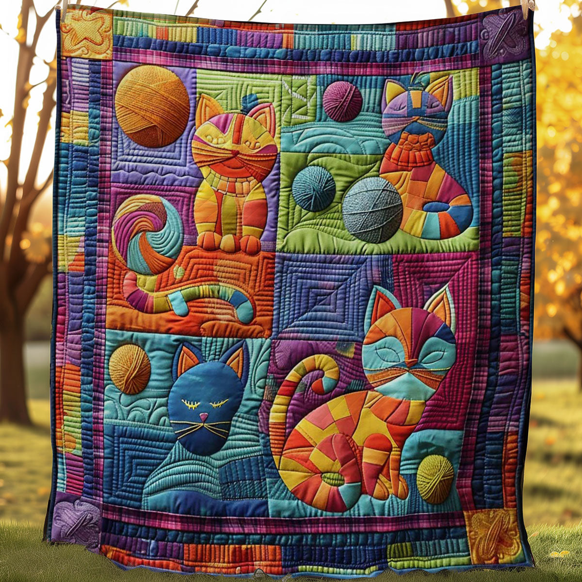 Charming Cat & Yarn WN0908047CL Quilt