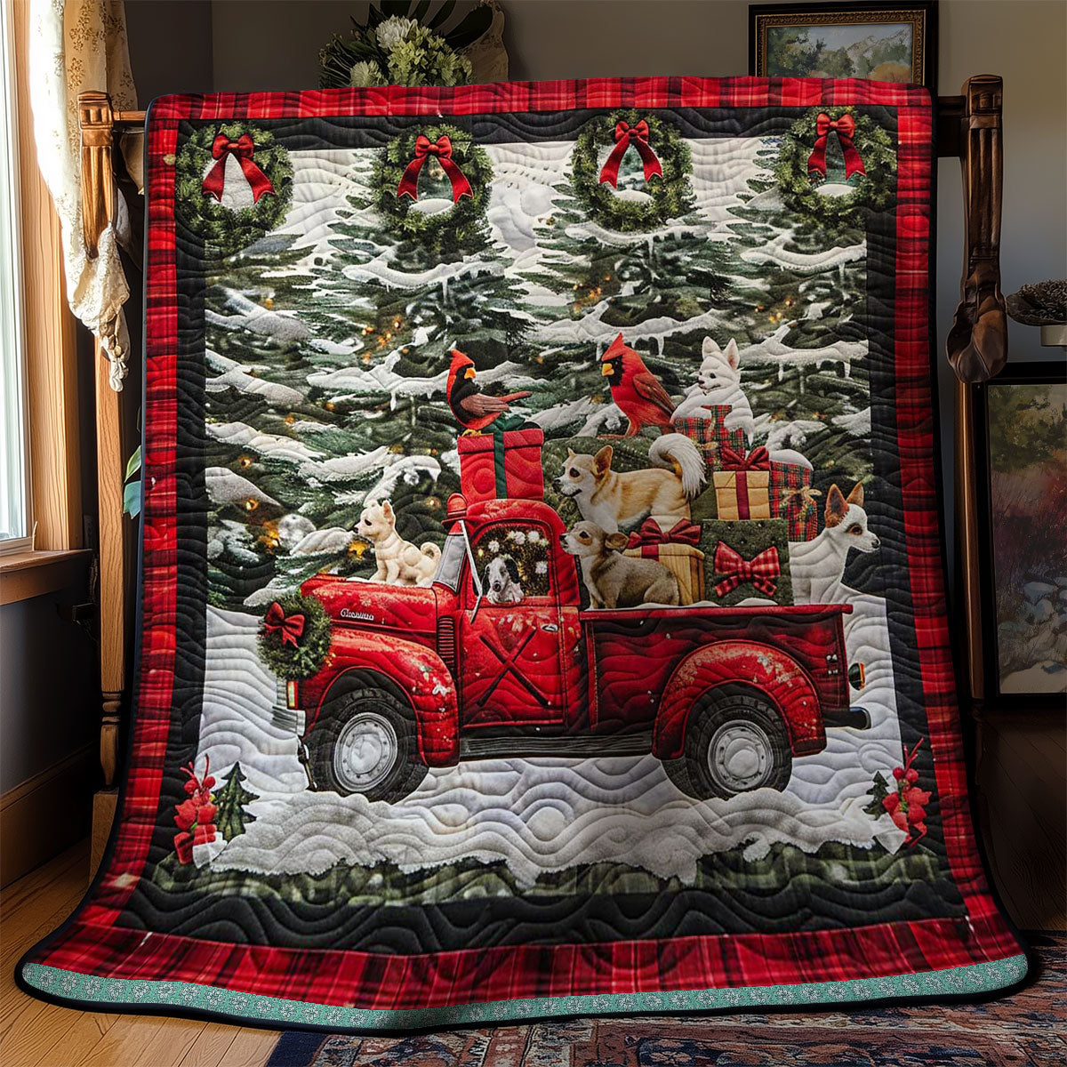 Chihuahua Christmas Ride WN1109029CL Quilt