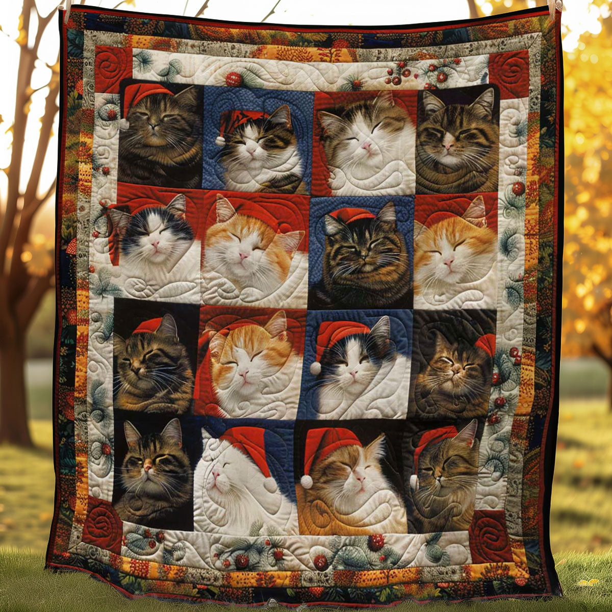 Christmas Cats Naps WN1508108CL Quilt