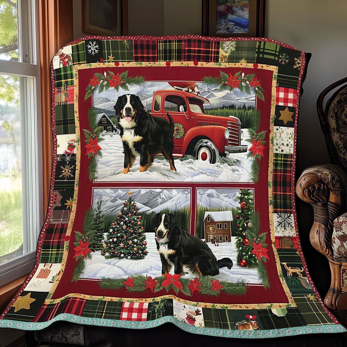 Christmas Pup Ride WN3008021CL Quilt