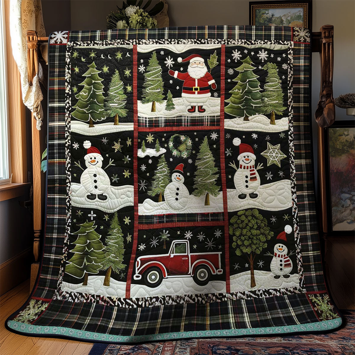 Christmas Truck With Snowman WN1109041CL Quilt