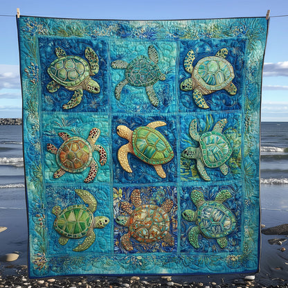 Clean Ocean Sea Turtle Tour WM2308019CL Quilt